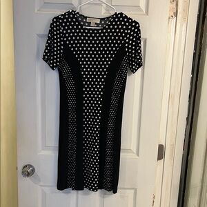 MICHAEL Michael Kors Black and White Polka Dot Midi Dress